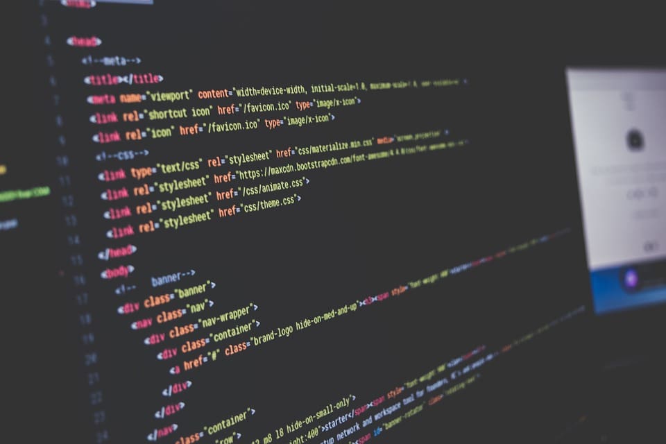 tela com codigo de programaçao