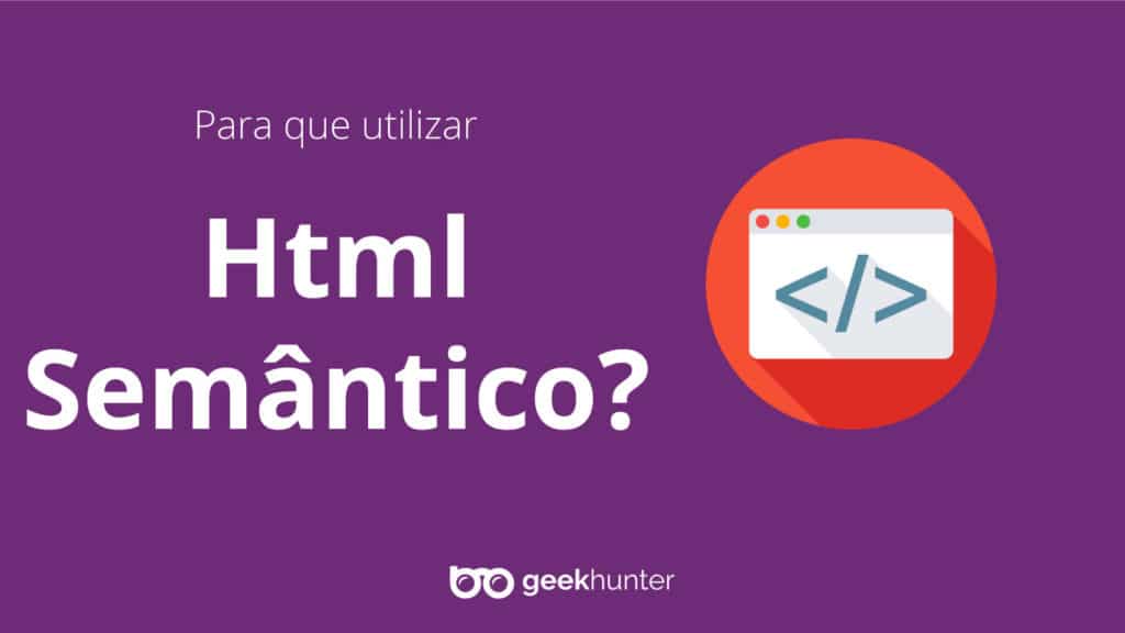 imagem com simbolo html e logo geekhunter