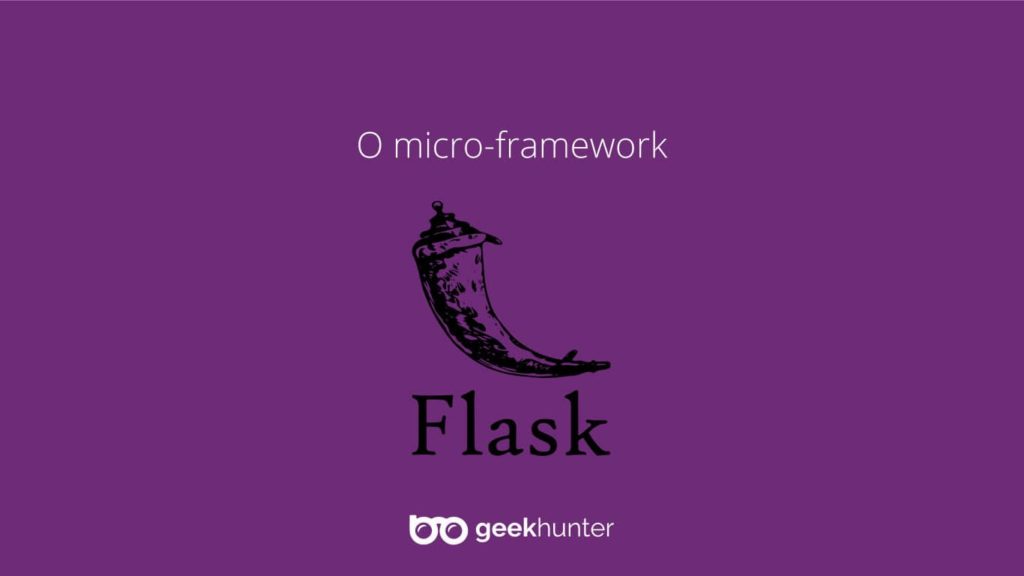 tela roxa com logo do framework flask
