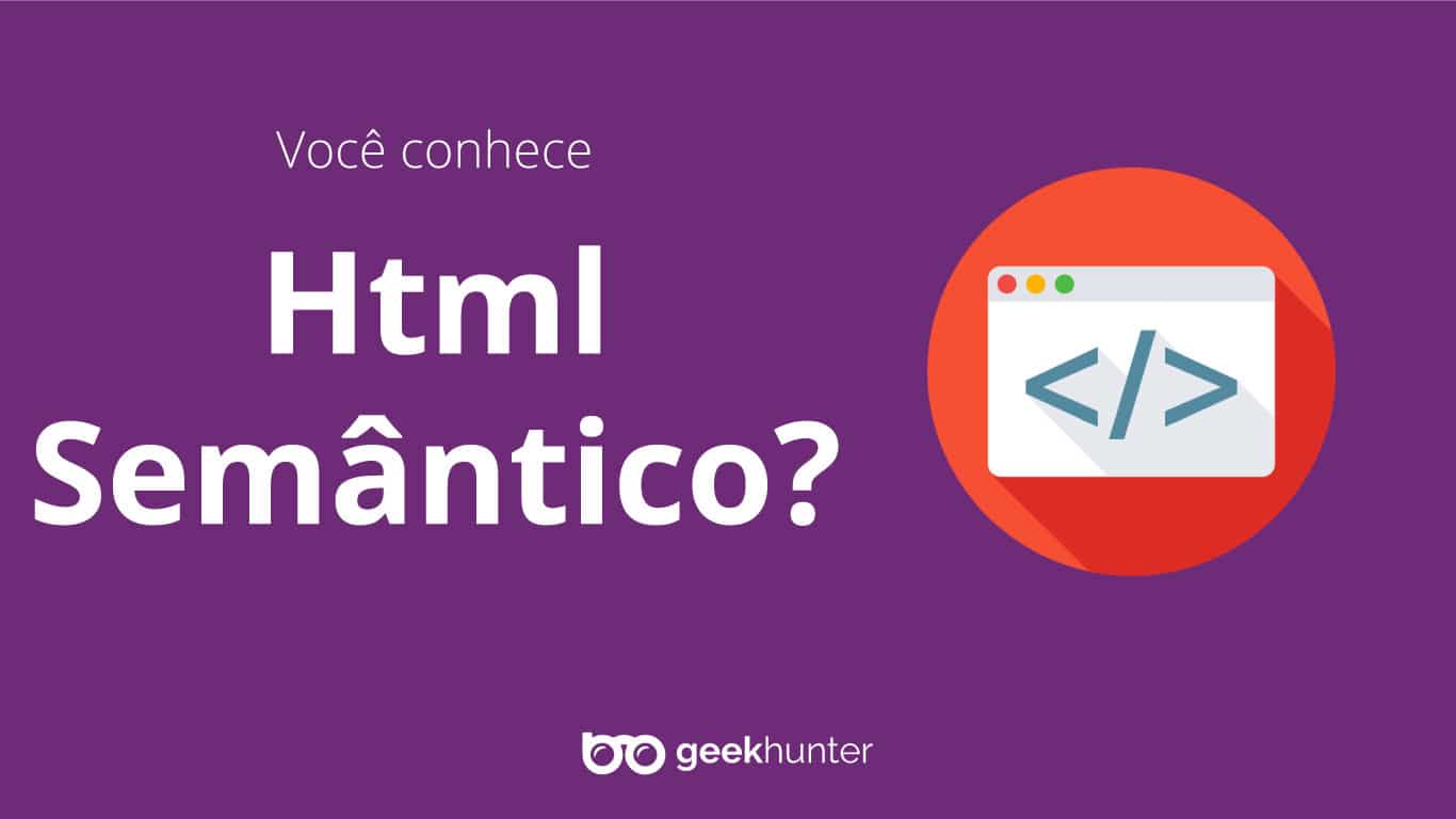 imagem com simnolo html e logo geekhunter