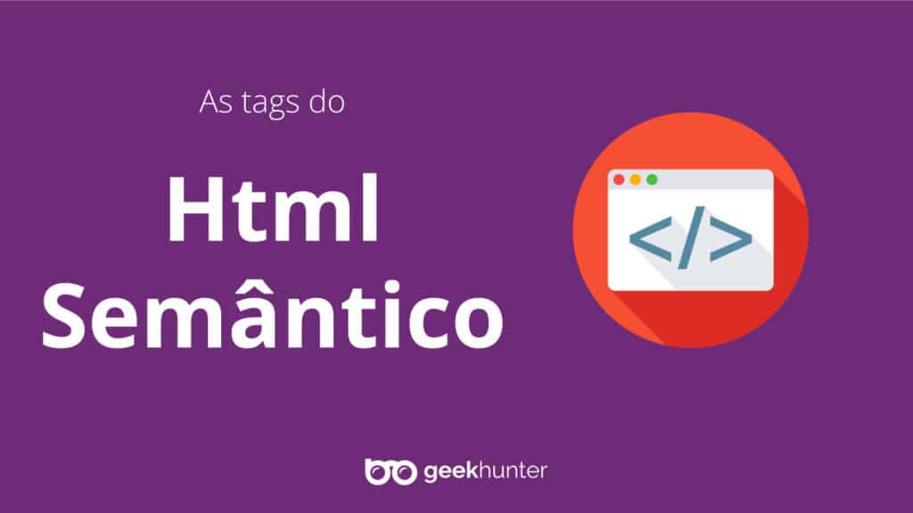 imagem com simbolo html e logo geekhunter