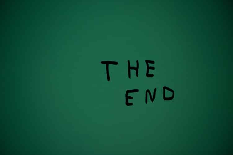 fundo verde com the end escrito em preto
