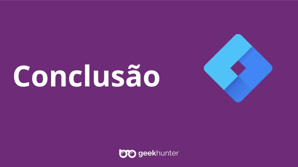fundo roxo com logo do google tagmanager e da geehunter