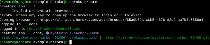 criação de app para dar deploy