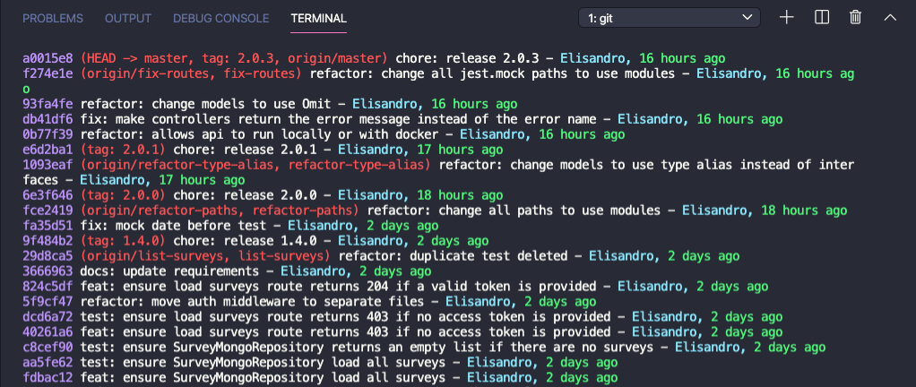 git log